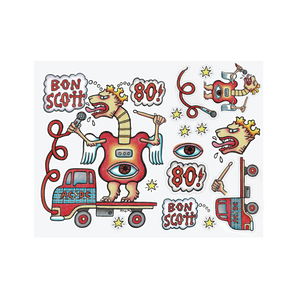 Bon Scott x Reg Mombassa Vinyl Sticker Sheet
